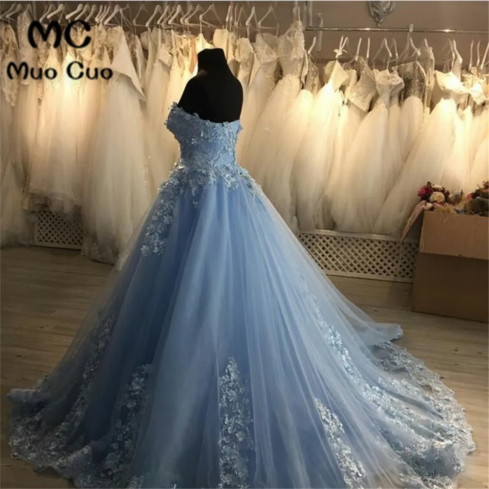 lace embroidery sweetheart light blue tulle ball gowns prom dresses 2018 elegant engagement dress for wedding party55