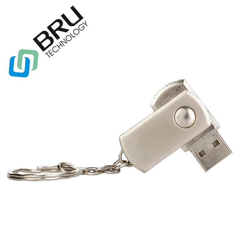 

BRU USB Flash Drive 128M512M1GB2GB Swivel Metal Pendrive gift OEM Custom usb stick disk personalized laser engrave print logo