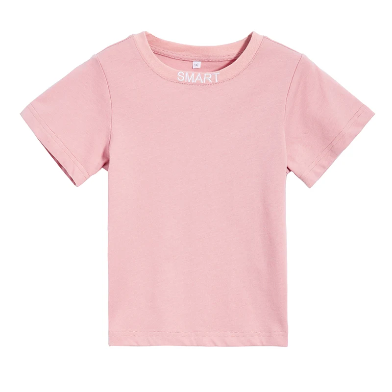 Pioneer Kids/летние футболки с короткими рукавами для детей; хлопковая Футболка с круглым вырезом для мальчиков; одежда с вышитыми буквами; футболки; BDT910119 - Цвет: Розовый