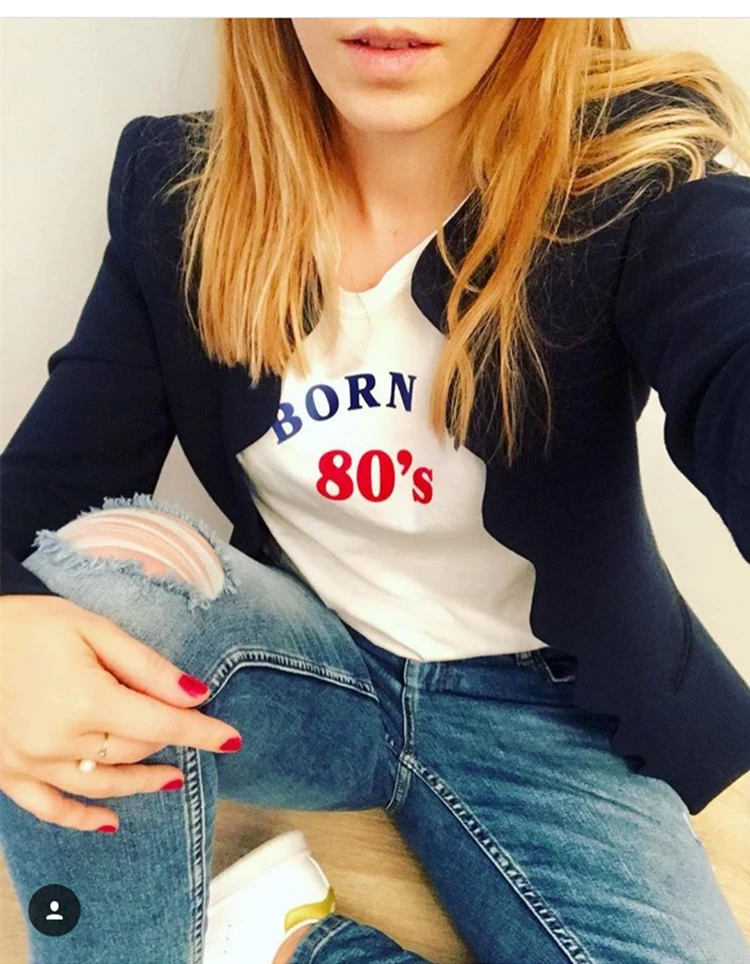 

GAAJ born in 80s T Shirt Women Tops Short Sleeve Woman T-Shirt Plus Size Tee Shirt Clothes Women Tshirt T-shirt 6RW28#