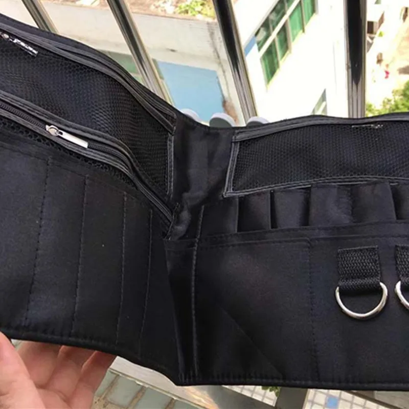 프로 메이크업 아티스트 메이크업 브러쉬 디스플레이 홀더 가방 다기능 휴대용 pu 대용량 화장품 가방 지퍼 벨트 25 