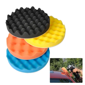 

CITALL 4pcs 7" Waffle Soft Wave Foam Pad Polishing Buffer Set for Car Vehicle Buffing Polishing Glazing
