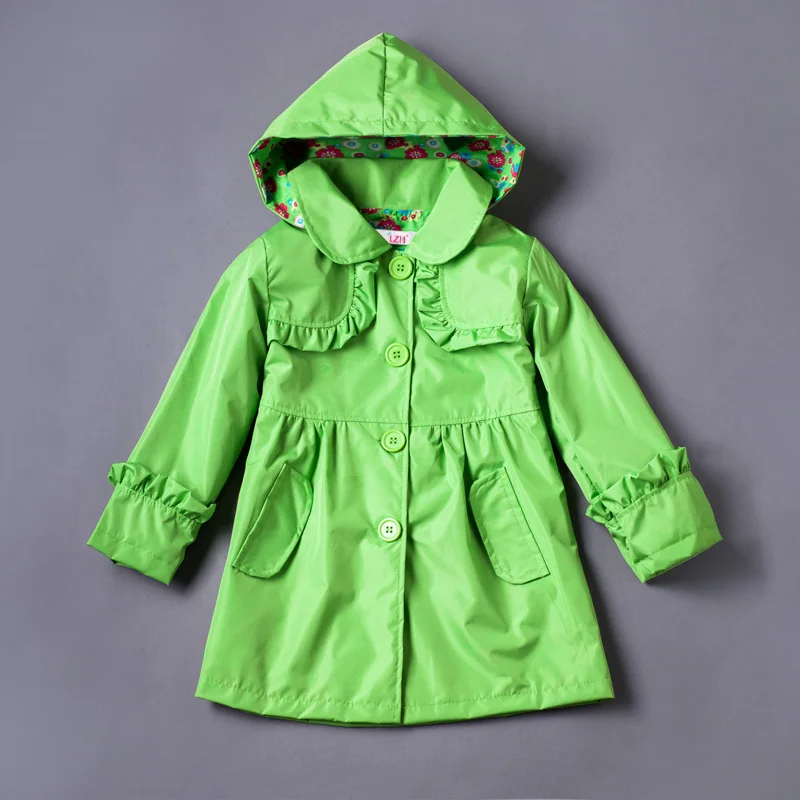 Осенне-зимняя куртка для девочек, плащ для девочек, детский плащ с капюшоном, верхняя одежда, пальто для девочек, ветровка, детская одежда