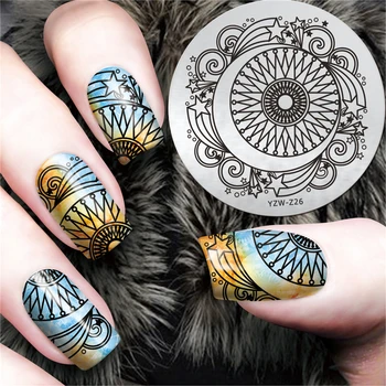 

YZWLE 1Pc Nail Stamping Plates Mancharo Design Nail Art Stamp Stamping Template Image Plate Stencil Nails Tool #YZW-Z26