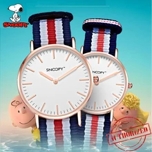 Top Brand SNOOPY Classic Striped Nylon Strap Unisex Watches Women Watches Casual Concise Men Watch Reloj Mujer Clock DW Watches