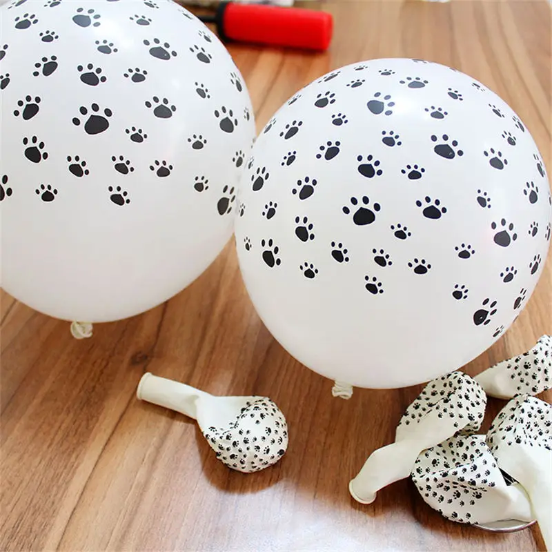 

50pcs Party Supplies 12" Patrolling Dog Paws Party Balloons Latex Balloons Birthday Party Balloon Decoration Toys Paw Print