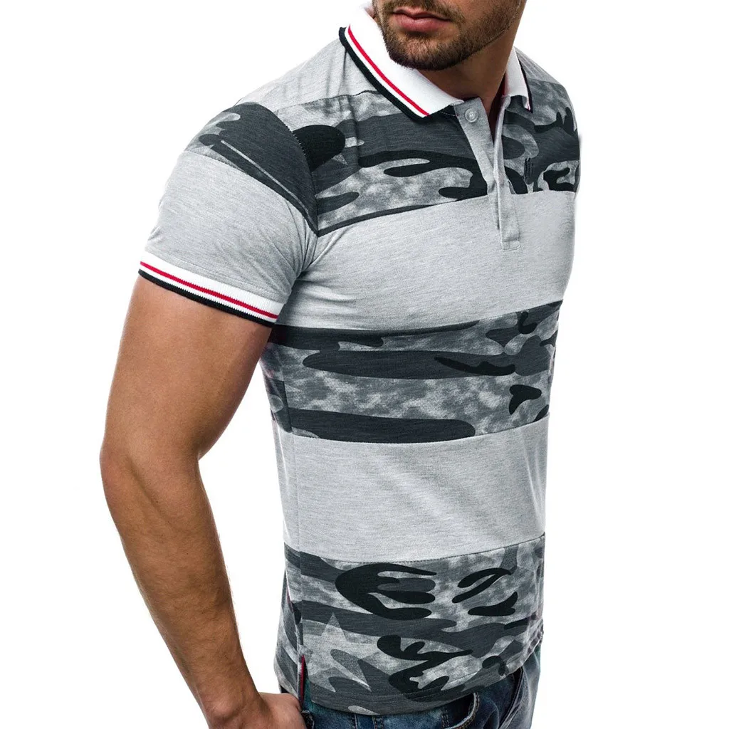 Новая камуфляжная Мужская рубашка поло, брендовая деловая Мужская рубашка поло, Классическая дышащая рубашка поло, летняя мужская одежда