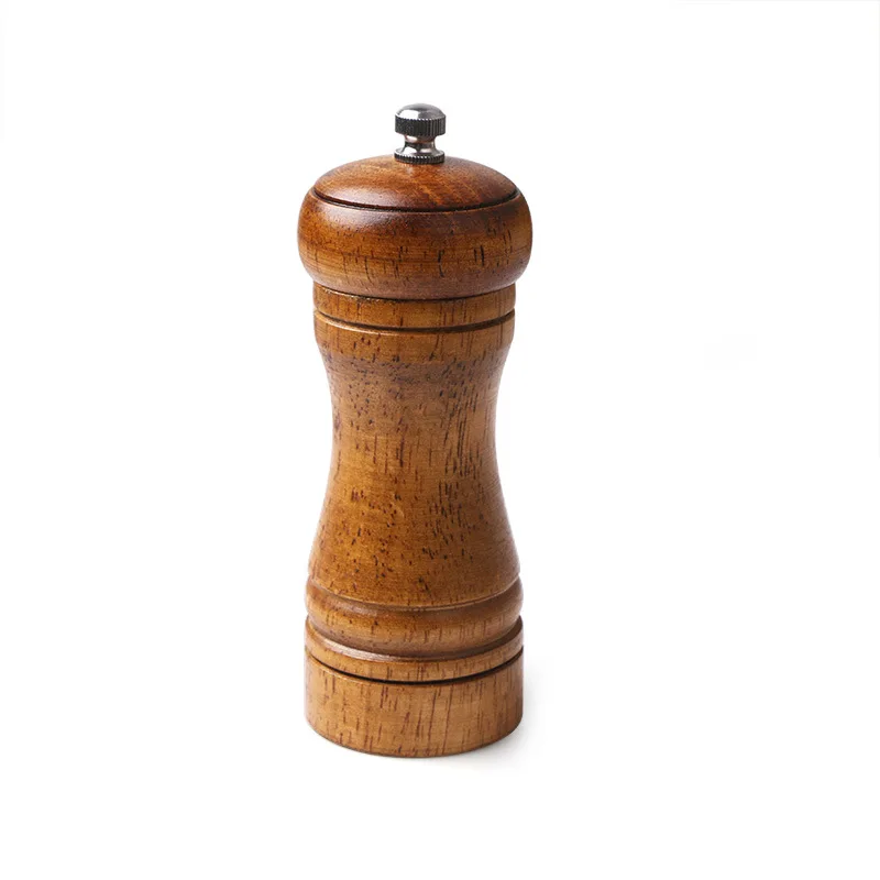 

1Pc 5-inch Wooden Pepper Grinder Manual Pepper Spice Salt Mills Ceramic Core Kitchen Tools