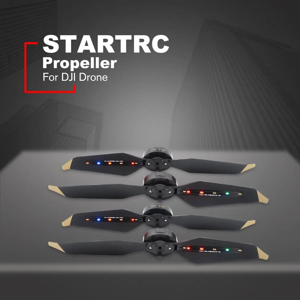 

2 Pair LED Propellers STARTRC Rechargeable Quick Release Colorful Flash LED Propeller for DJI Mavic Pro with 40mAh Battery