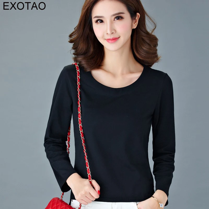 Aliexpress.com : Buy EXOTAO Underwear Solid Round Neck T Shirt Feminina ...