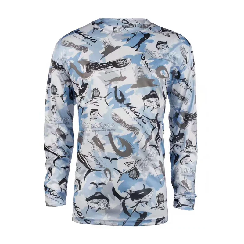 

2019 Men Fishing Shirt LS T Shirt Printed UPF50 Fast Dry Breathable Moisture Wicking Outdoor Sports Hiking Hunting Shirt Men
