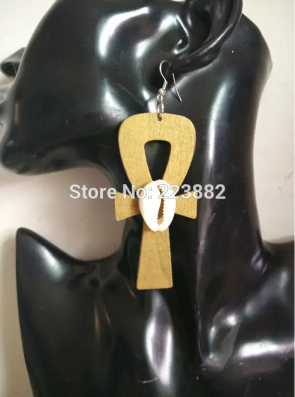 Бесплатная Доставка! Деревянные серьги в виде знака|earrings free shipping|wood ankh earringsearrings