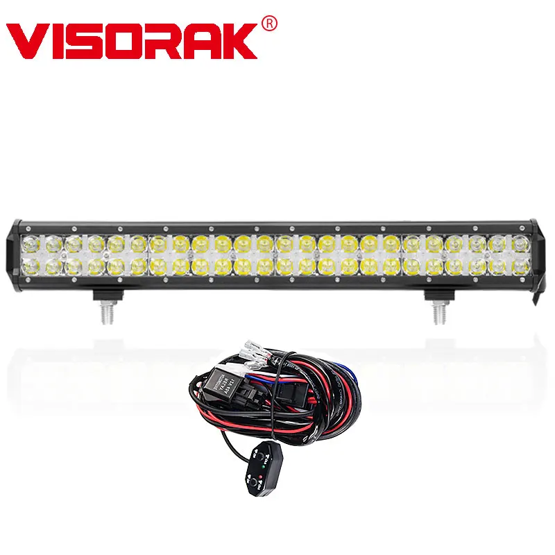 

VISORAK 7D 23" 240w Offroad LED Bar 12v Spot Flood Cross DRL LED Work Light For 4x4 4wd SUV ATV Truck Tractor 12v 24v Light Bar