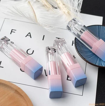 

Square Empty Lip Gloss Tube Gradient Pink Blue Plastic Elegant Lipstick Liquid Cosmetic Containers 5ml Sample#23432