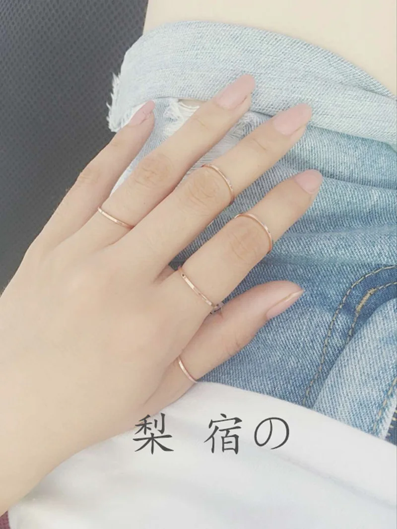 1 мм новое панк-соединение короткое тонкое титановое кольцо для пальцев розовое золото диаметр шт. 1 шт. пары хвостовое кольцо