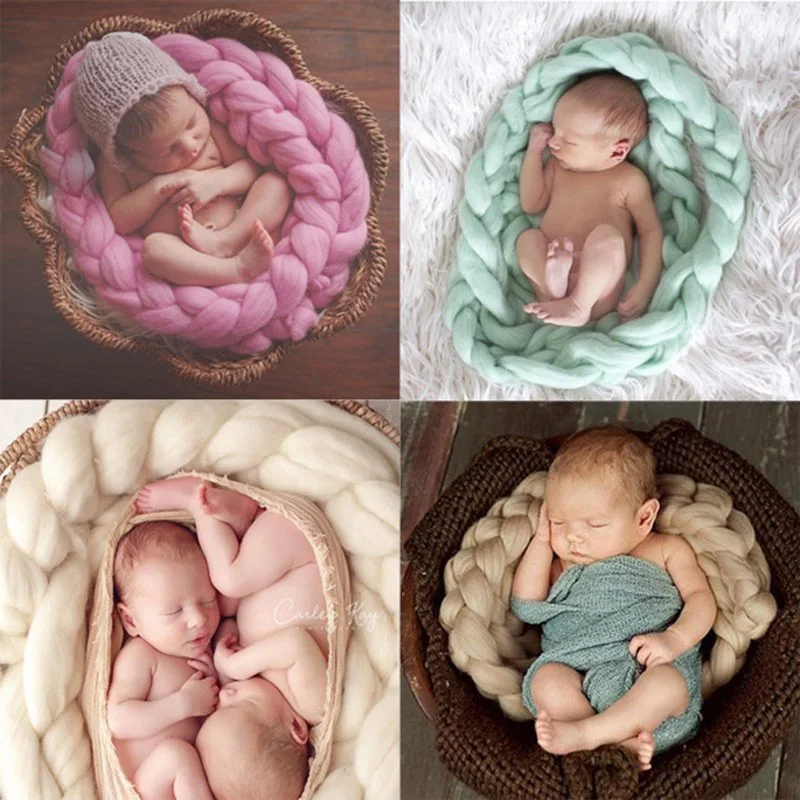 best newborn photography props wool twist rope