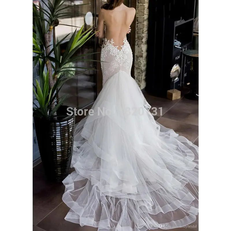 2017-Lace-Wedding-Dresses-with-Detachable-Skirt-Mermaid-Wedding-Gowns-Backless-Plunging-Neckline-Sexy-New-Arrival (4)