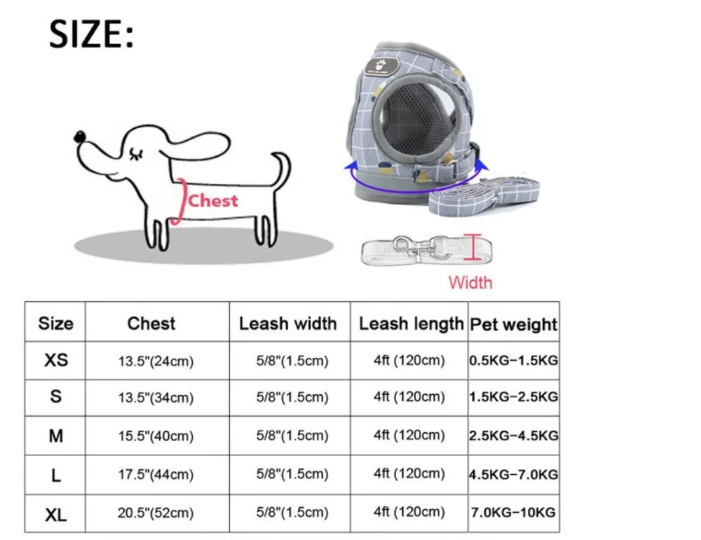 Светоотражающая собачья упряжь нейлоновая сетка щенок кошка Жилет Жгут поводок для прогулок веревка для маленьких средних для собаки Чихуахуа Мопс Йорки