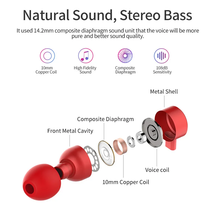 Langsdom BX9 12Hours Wireless Headphones IPX5 Waterproof Sports Bluetooth Earphone with Mic Bass Bluetooth Earphones for phone