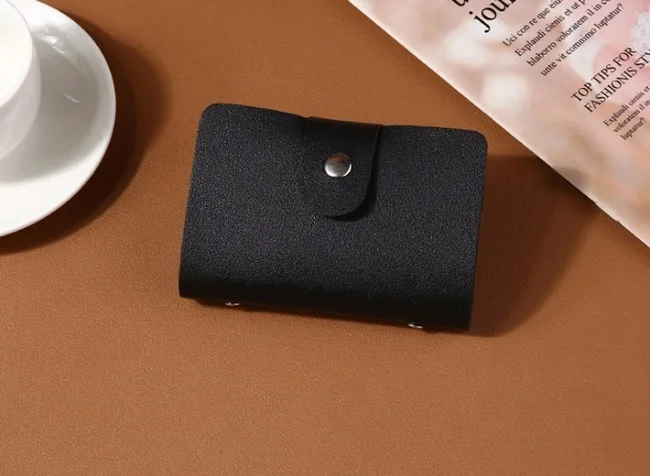 Style-B-black Новинка, чехол для карт из искусственной кожи с функцией 24 бита, бизнес-держатель для карт для мужчин и женщин, сумка для кредитных карт, ID, паспорта, карт, кошелек H088 - Цвет: Style-B-black