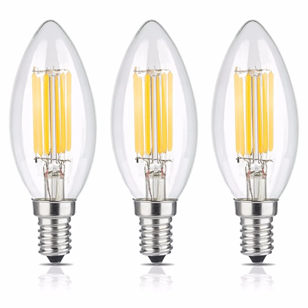 5pcs Size : Cold White LLP-LED E14 LED Candle Light Edison 4W Warm White Cool White Glass Shell LED Filament Lamp LED Bulb AC 220-240V 