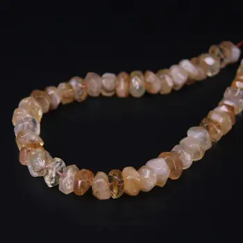 

15.5"/strand Faceted Citrines Quartz Rondelle Spacer Loose Beads,Rough Yellow Crystal Stone Cut Nugget Pendants Jewelry Making