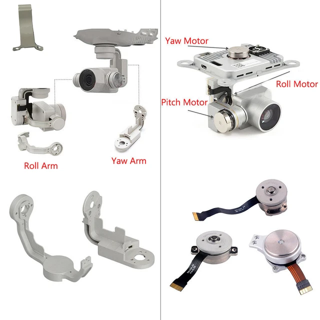 cache Sammenligning spændende Genuine Dji Phantom 4/4 Pro Part - Gimbal Yaw Roll Pitch Arm/motor Gimbal  Camera R P Y Bracket Spare Parts For Repairing - Drone Accessories Kits -  AliExpress