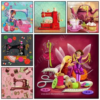 

Full Square / Round Diamond Painting Handmade Needlework 5D Diamond Embroidery Sewing Machines Rhinestones Mosaic Picture Crafts