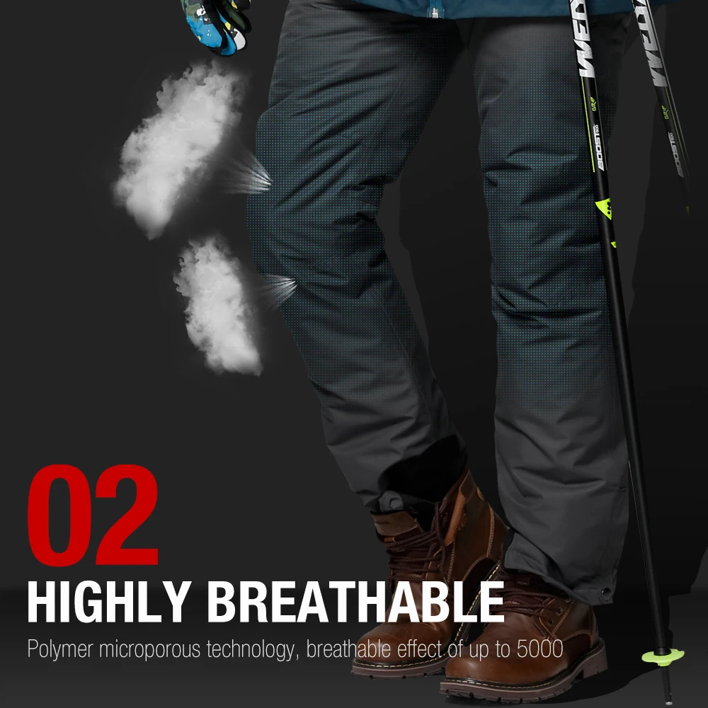 COPOZZ Winter Ski Pants Snowboard Pants Women and Men Outdoor Sports Pantalon Ski Female Hiking Trousers for Model Jacket