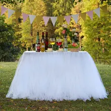 Тюлевая оборка для стола Праздничная скатерть на свадьбу День Святого Валентина День рождения посуда стол девушка Гавайские вечерние украшения