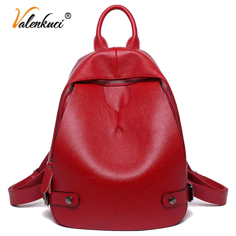 Valenkuci summer style 2017 casual leather backpack fashion brand school bags mochila high quality vintage women