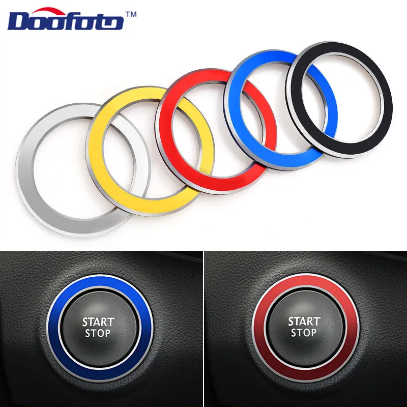 

Doofoto Decoration Auto Accessories Car Styling Silver Start Engine Button Ring Case For Renault Koleos Kadjar Megane 2 Sandero