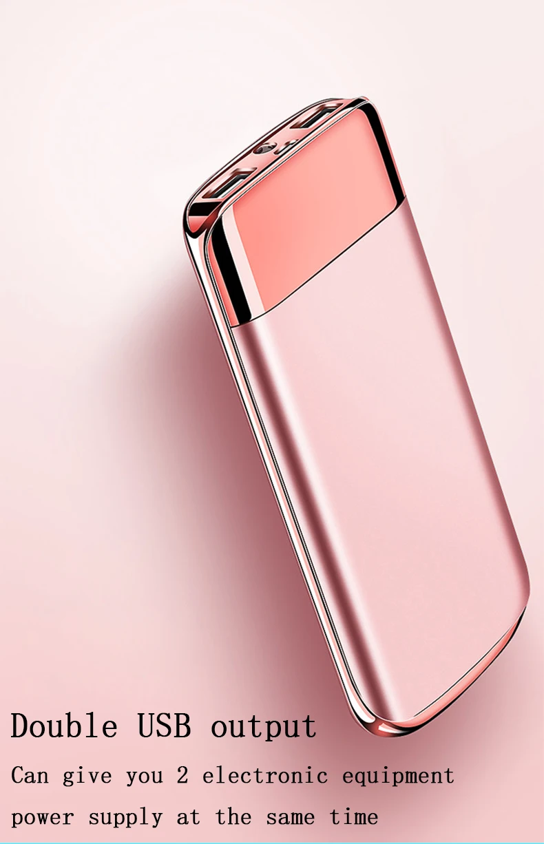 

20000mah Power Bank External Battery PoverBank 2 USB LED Powerbank Portable Mobile phone Charger for Xiaomi MI6 iphone8 x Note8