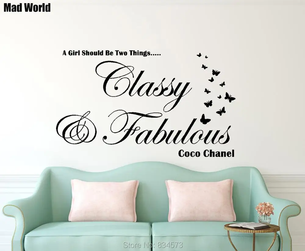 Free Shipping Classy And Fabulous Wall Art Sticker Decal Diy Home Decoration Wall Mural Removable Bedroom Sticker 56x94cm