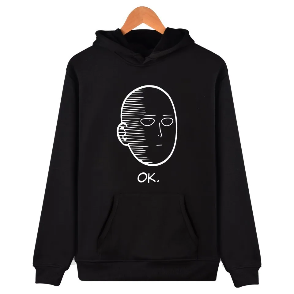 One Punch Man толстовки аниме ONE толстовки Oppai ONE PUNCH-MAN Куртка Harajuku Толстовка Размер США - Цвет: Черный