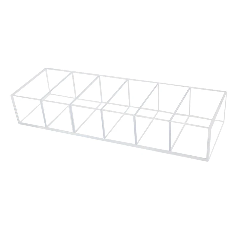 

Acrylic 6 Slot Makeup Organizer Clear Adjustable Cosmetic Storage Case Clear Restroom Organizer Creative Storage Case Makeup Box