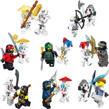 NEW HOT Skeleton soldiers Ninja figures Lot Kai Jay Cole Zane Lloyd Ninja Bricks Toys compatible Ninjagoinglys Legoinglys