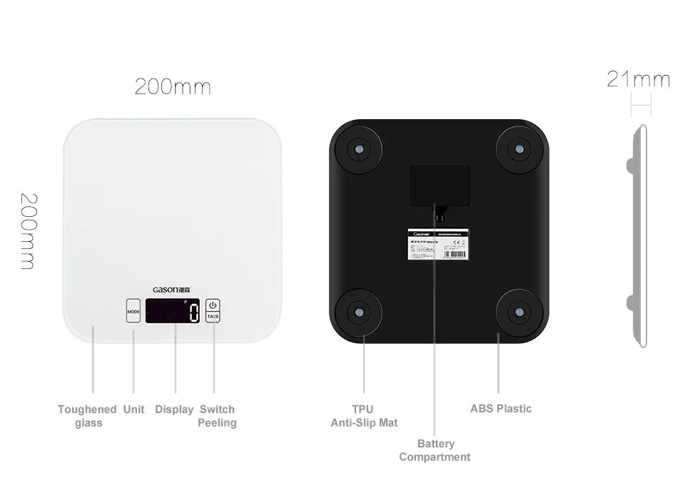 GASON C1 высокоточные весы с ЖК-дисплеем точные цифровые электронные весы из закаленного стекла