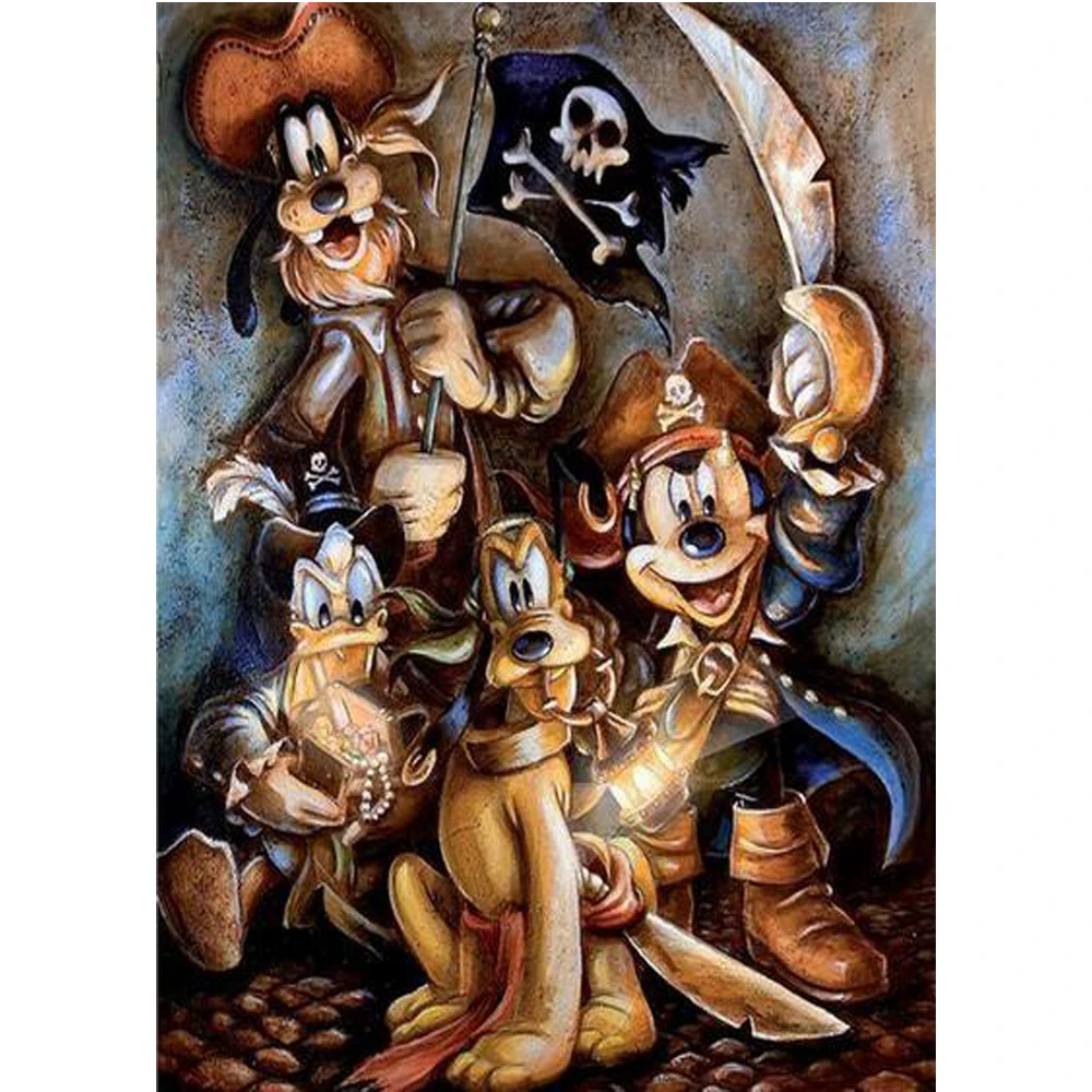 

5D DIY Diamond embroidery Disney picture full square Diamond Painting cross stitch rhinestone mosaic Pirate Mickey Decor L566