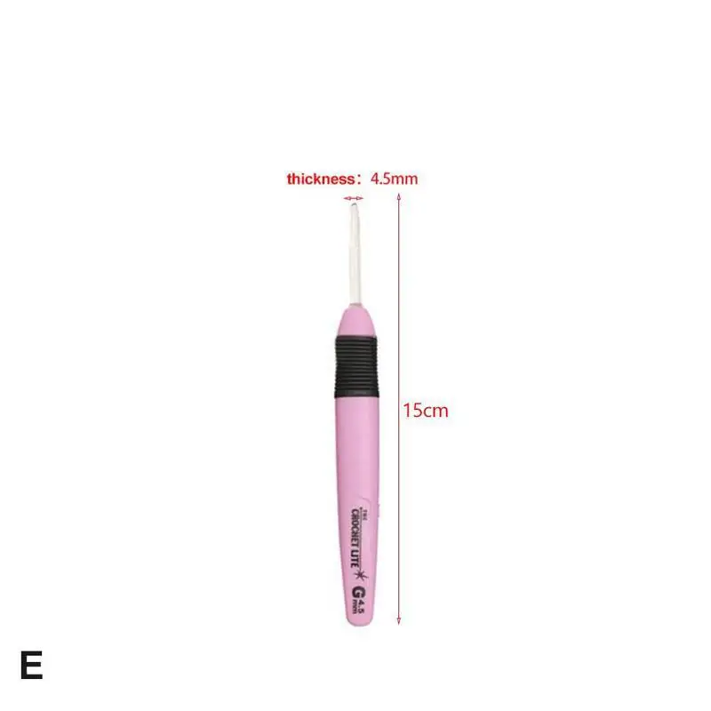 1 шт. светодиодный светильник для вязания крючком с пластиковой ручкой, набор спиц, светильник 2,5~ 6,5 мм, набор игл для шитья, разноцветный инструмент для шитья - Цвет: E