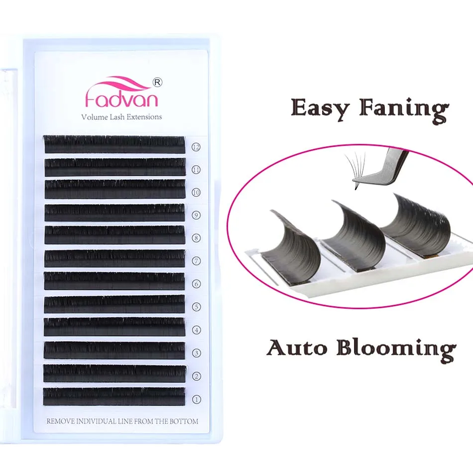 

1 Second Easy Fan Lashes Premade Volume Fans Auto Blooming Eyelash 0.07mm 9-15mm Long Lasting for Lash Building