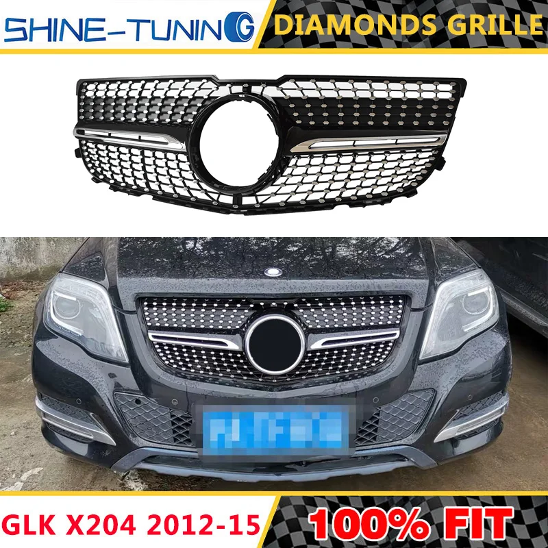 Алмазная решетка подходит для mercedes GLK X204 Class 2012 2015 GLK200 GLK220 GLK250 GLK350 GLK300 без