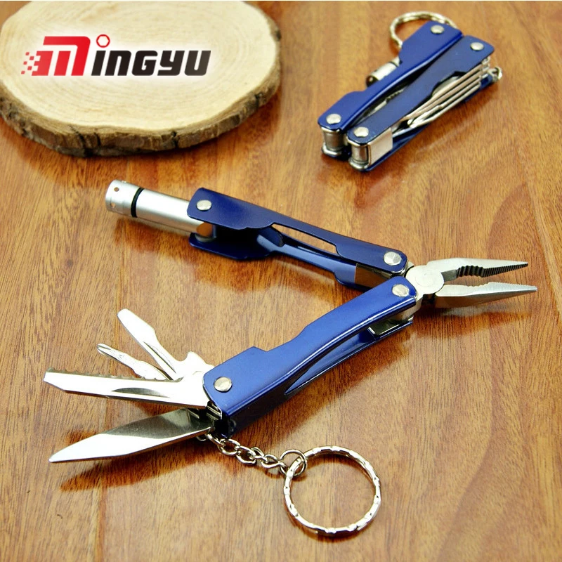 

Universal Outdoor multifunction pliers with LED lights stainless steel portable mini multipurpose tool folding knife