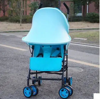 

Infant Shade Rain UV Black&Blue Sun Shade Canopy Extender for Single Strollers Baby trolley awning Valance