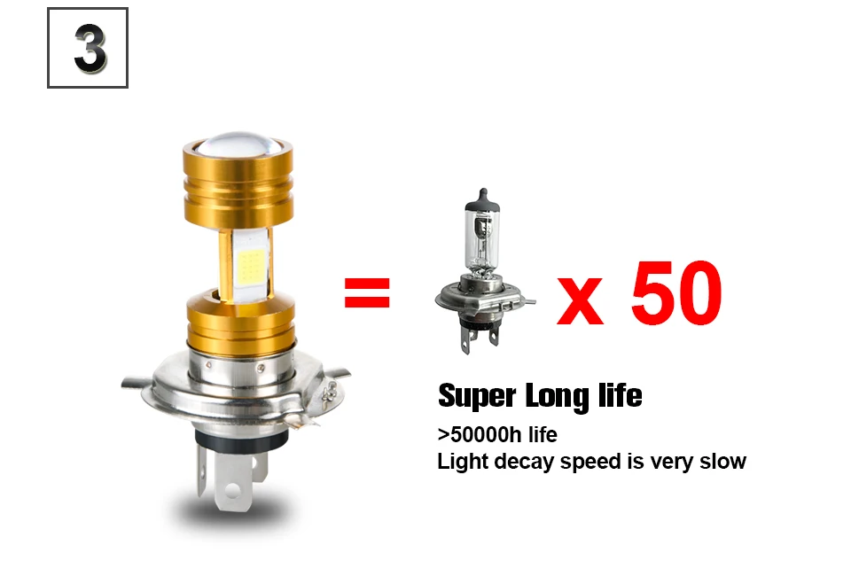 H4 LED COB Motorcycle Headlight Bulb HS1 LED_05