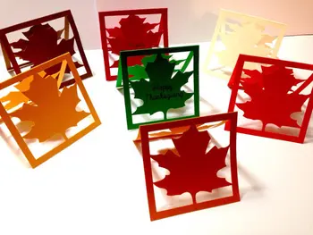 

Maple Leaf Placecards place cards music Wedding bridal shower Thanksgiving Party seating table number name Tented Escort Card