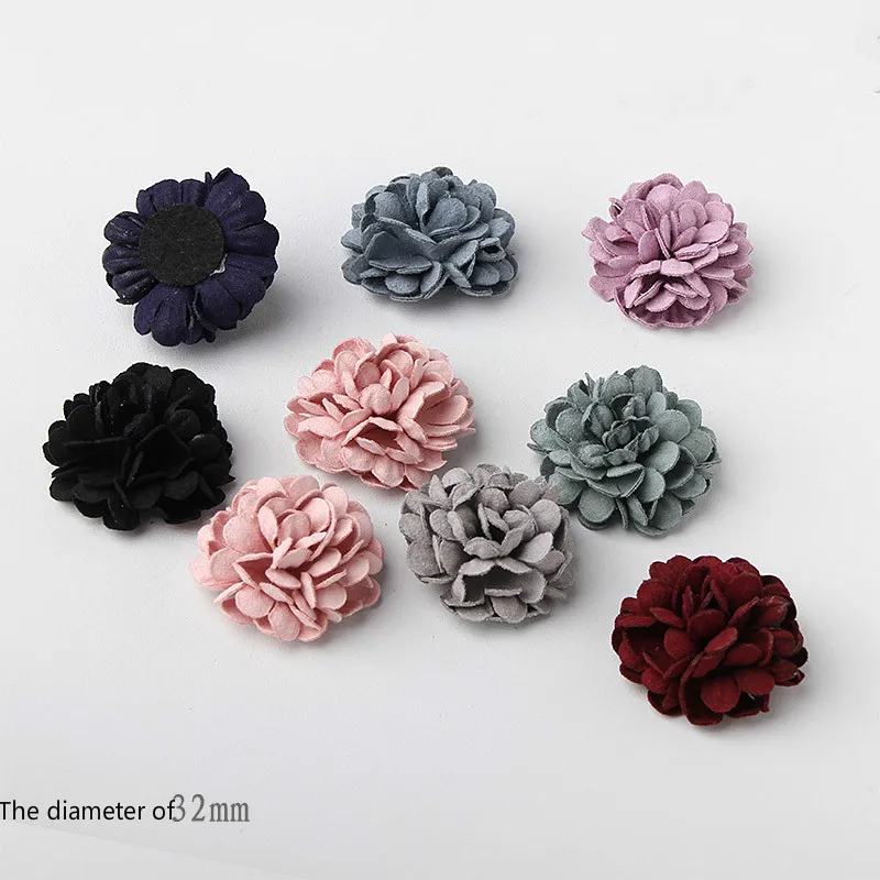 

Homemade handmade jewelry Korean velvet flowers DIY pin brooch brooch ring Tousheng rubber band material accessories