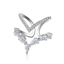 Горячая Новая мода Супер Блестящий Цирконий дизайн 925 стерлингового серебра Регулируемый размер кольца для женщин ювелирные изделия подарок