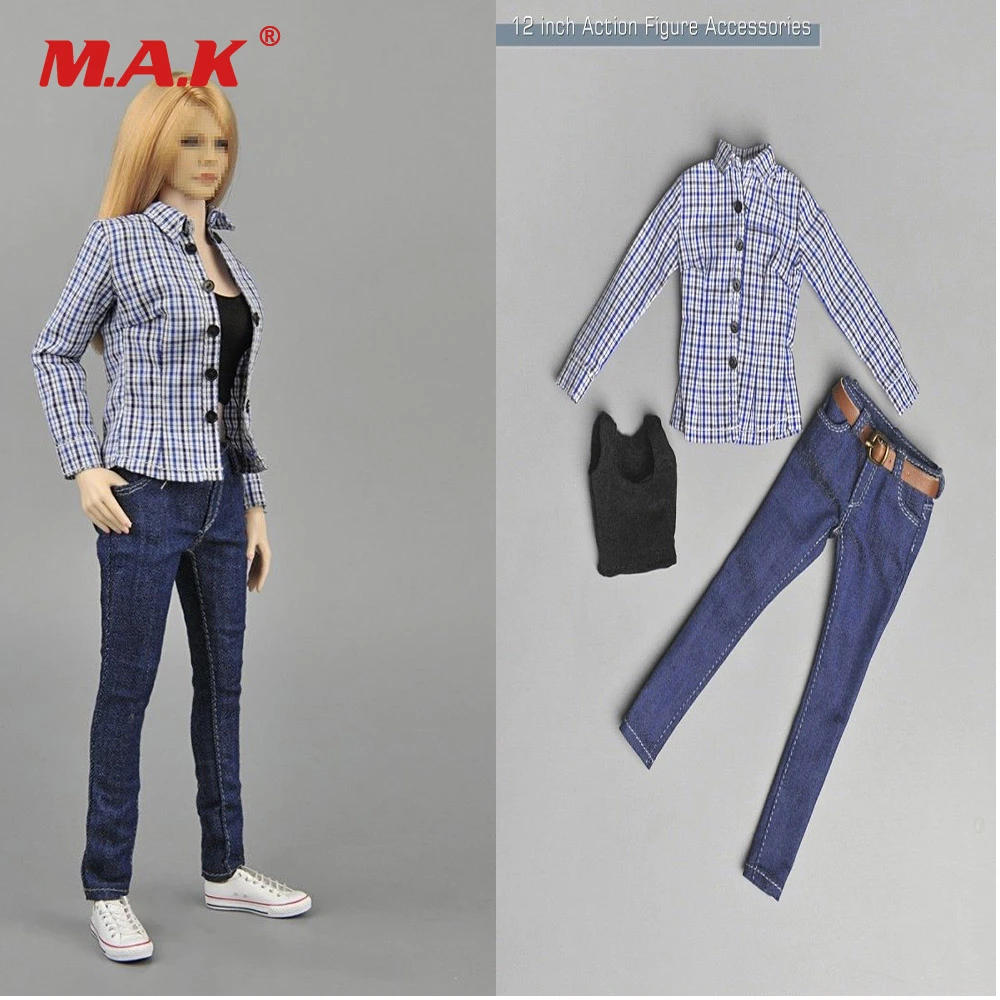 1//6 Female Clothes Jean Jacket Crop Top Vest for 12/'/' Kumik Figure