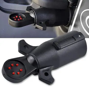 

7-Way Blade RV LED Connector Tester Trailer Wiring Circuit Hitch Towing Plug 12V 7-Pin Round Auto RV Accessories